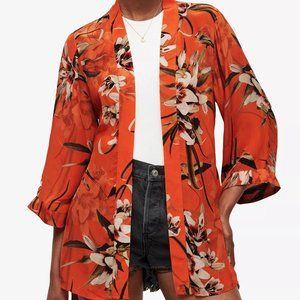 All Saints Carina Dorada floral-print silk-blend kimono
